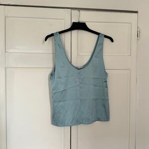 NWT Zara sky blue satin tank top size M